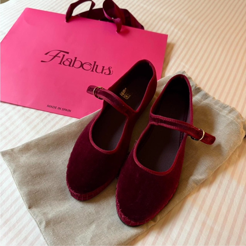 Flabelus Burgundy Mary Jane Shoes